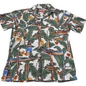 RJC Men's Hawaiian Shirt Size Small‎ Cotton Tropical Print Short Sleeves Button